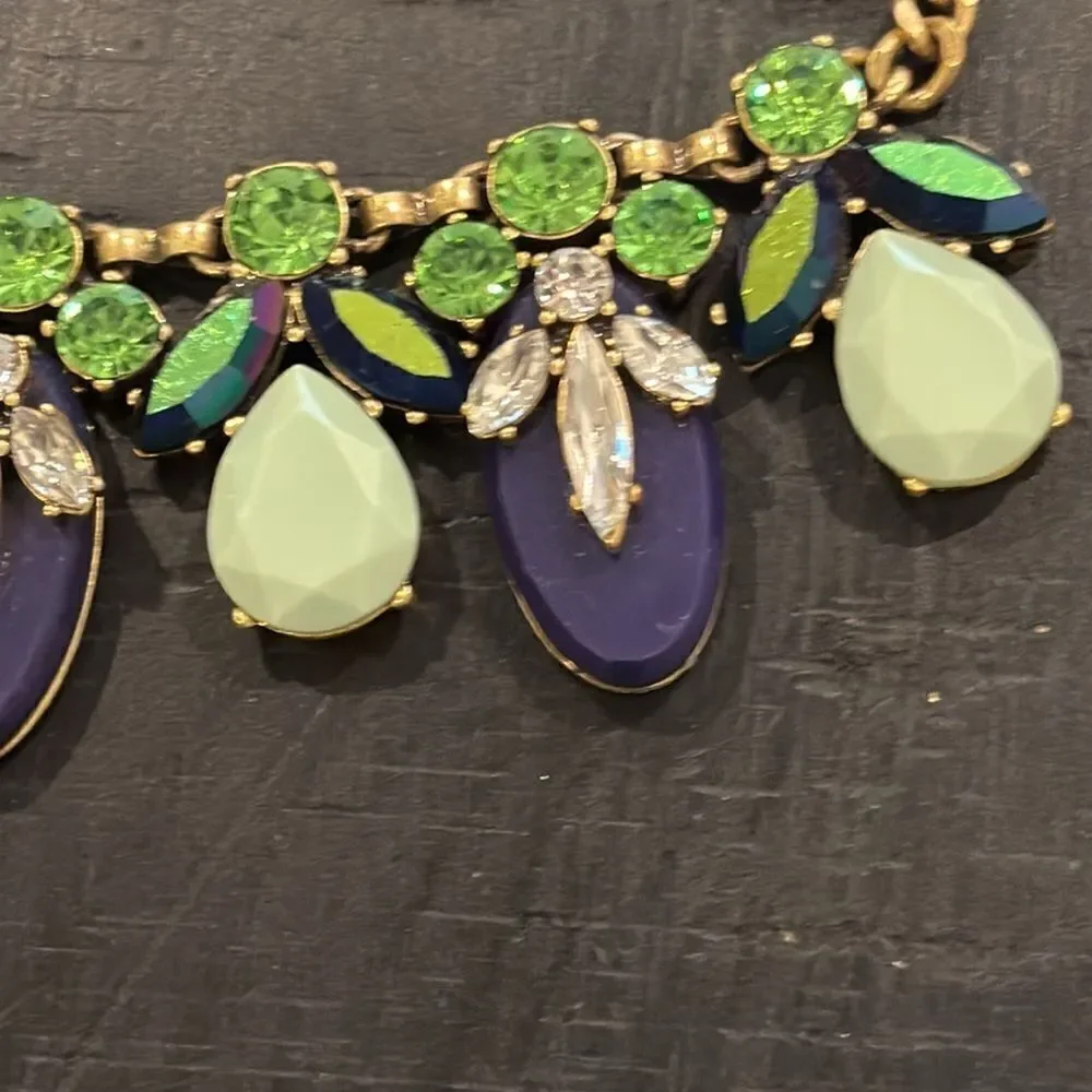 J. Crew Colorful Rhinestone Statement Necklace​​​​​